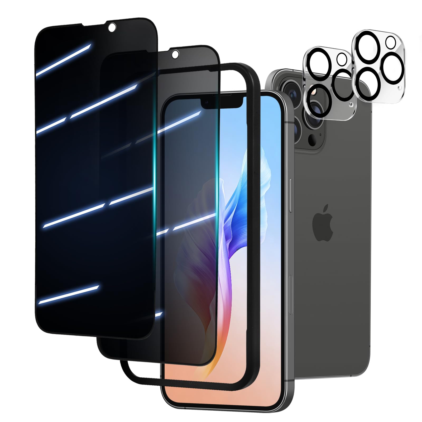 Amazon | PRTEXLAB 覗き見防止 iPhone 15 ProMax ガラスフィルム