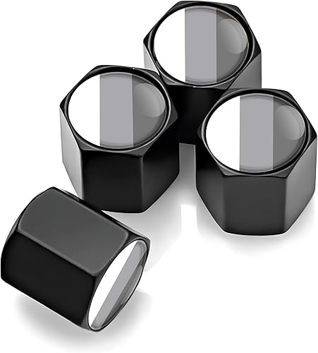 Tri-Color Sports - Tapones de válvula de neumático (4 unidades), color blanco, gris oscuro, tapas universales para vástago, Tacoma, 4Runner, Tundra,