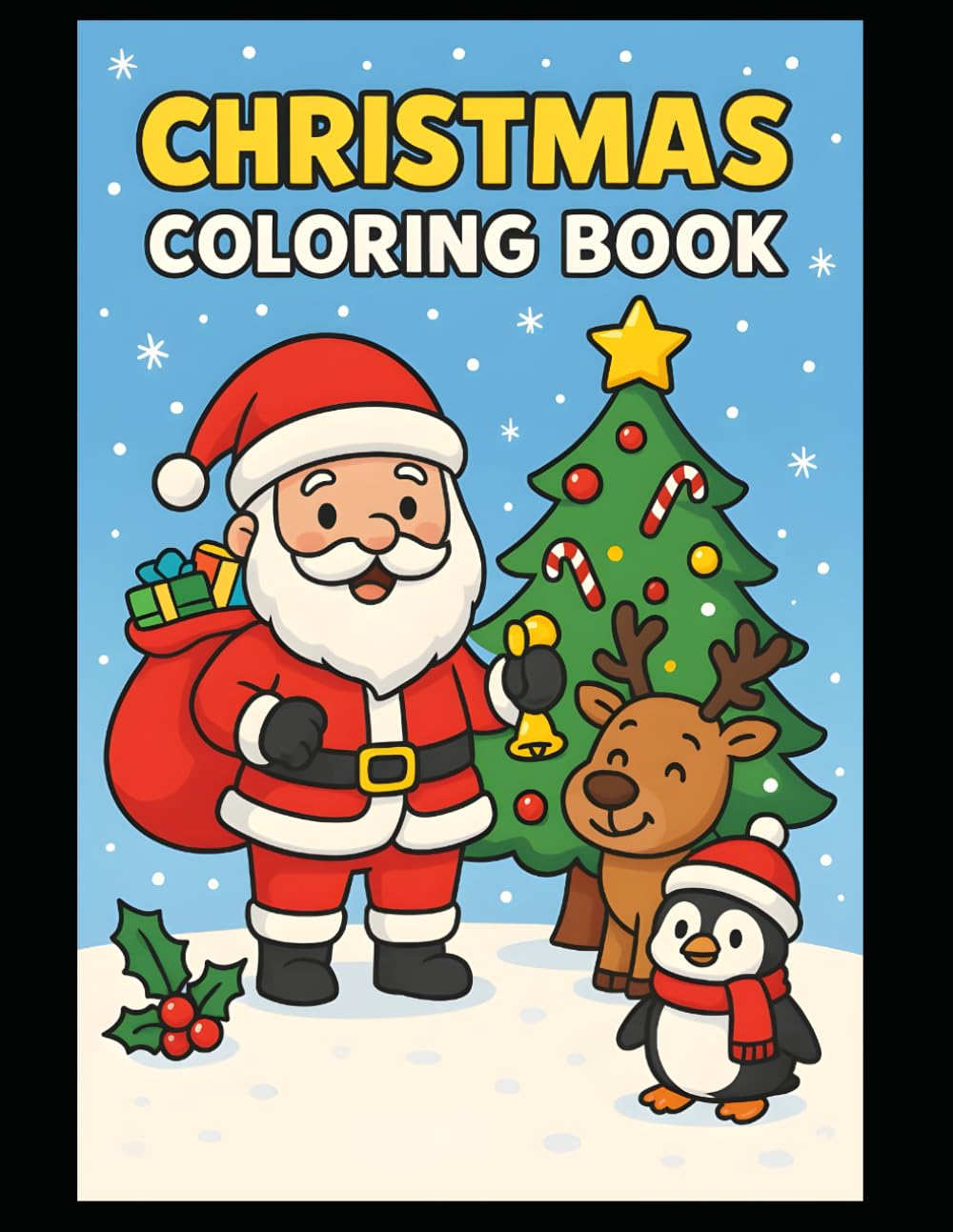 Christmas Coloring Book for Kids Ages 3–6: Fun & Easy Holiday Coloring Pages with Cute Santa, Reindeer, Snowman, Trees, and Gifts for Toddlers & Preschoolers