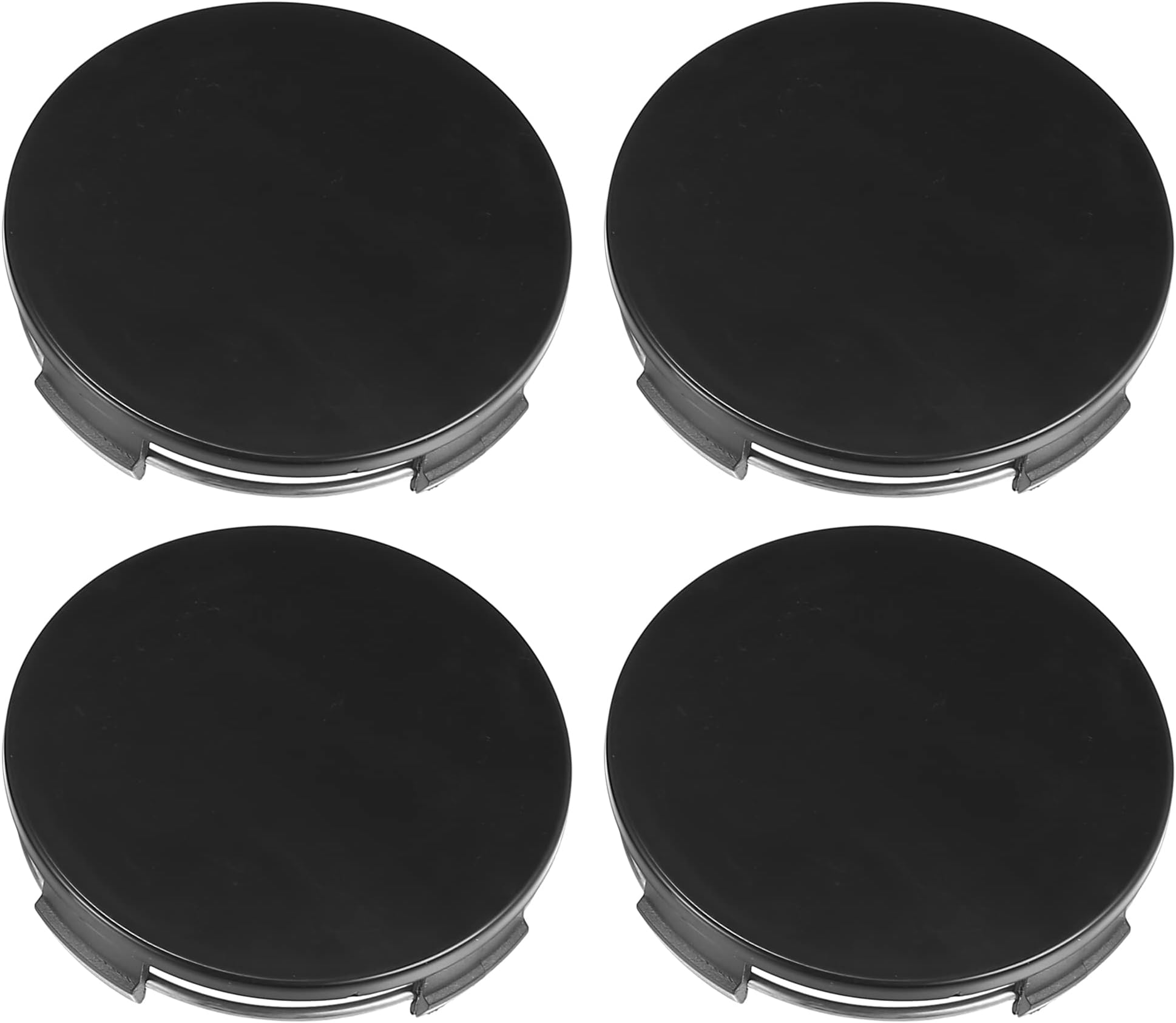 X AUTOHAUX 4 Pcs Universal 65mm Dia 4 Clips Wheel Tyre Center Hub Caps Cover Black for Auto Vehicle