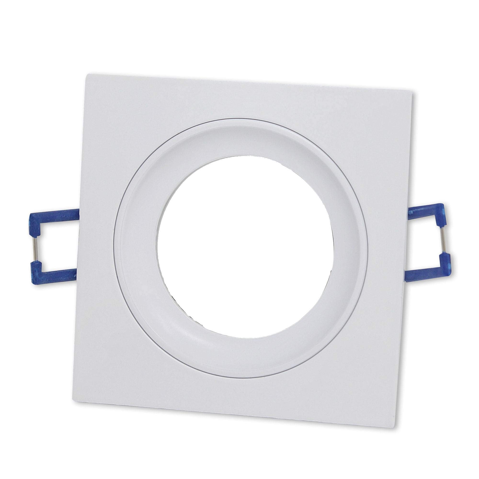 6x LED Einbaustrahler Set weiß - eckig 6,5 Watt warmweiß 230 Volt flach (30mm) - Einbauleuchte aus Aluminium - 6,5 Watt5mm Bohrloch Einbau-Spot Decken-Strahler