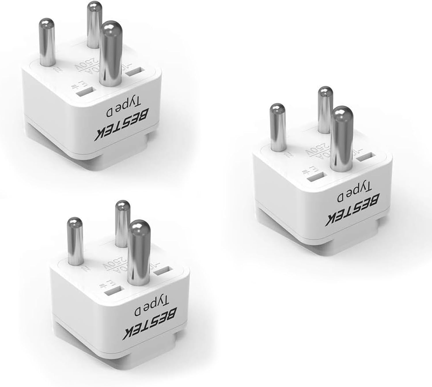 BESTEK India, Nepal Travel Plug Adapter, Grounded Universal