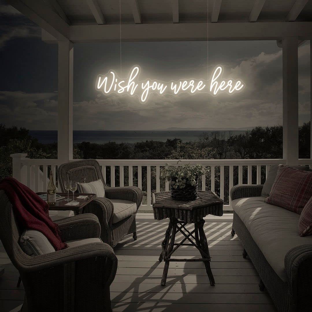 Wish You Were Here Neon Sign for Wall Decor, Neon Lights for Bedroom Decor, Home Decor, Aesthetic Room Decor, Wedding Decor, Party Lights, Bathroom Decor, Kitchen Décor