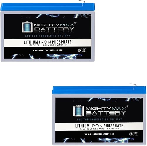 Mighty Max Battery Mighty Max Battery ML7-12LI - Batería recargable de fosfato de hierro y litio de ciclo profundo de 12 voltios y 7 AH (LiFePO4),