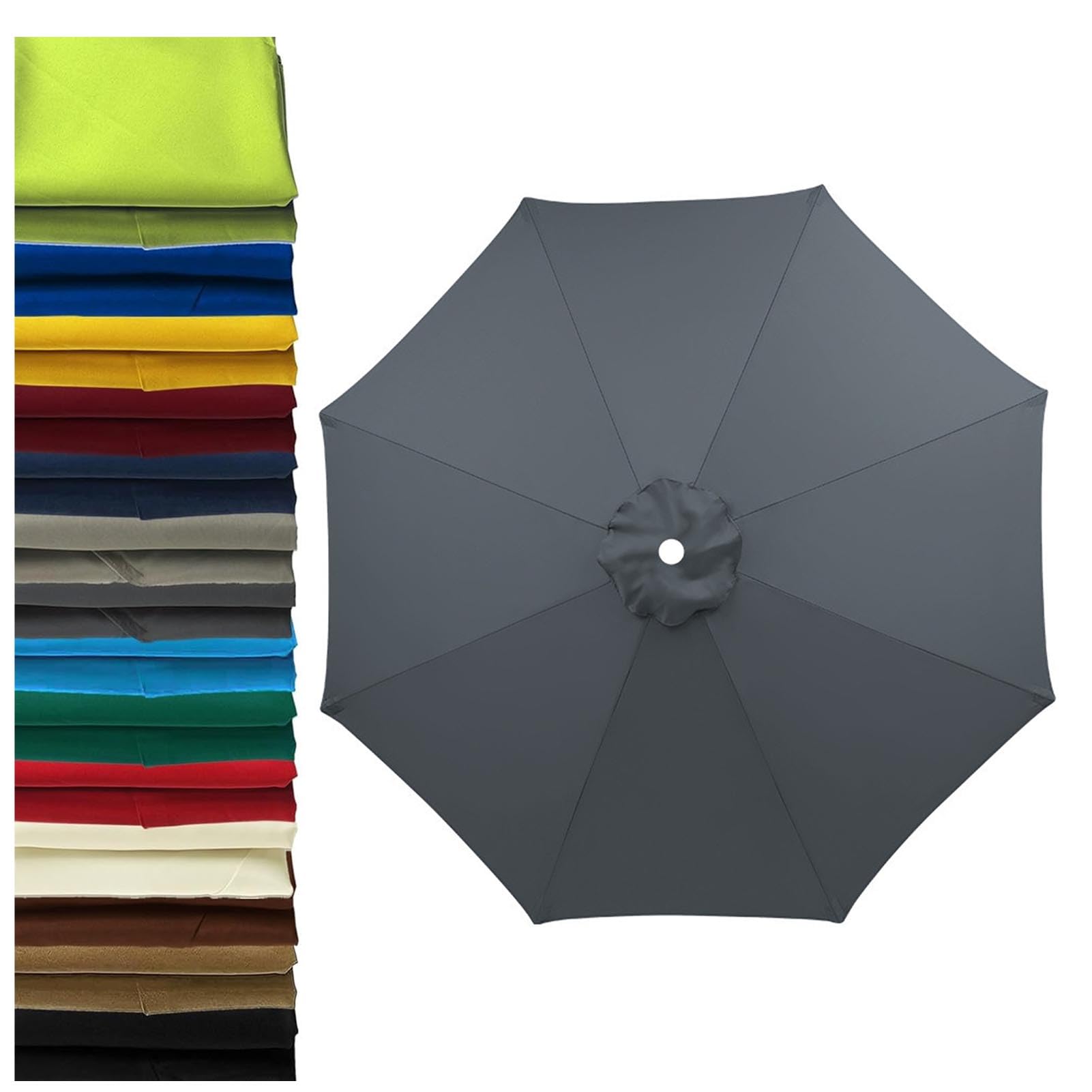 2m-3.5m Replacement Parasol Canopy 6 Ribs/8 Ribs Parasol Replacement Canopy, UPF 50+ Garden Parasol Replacement Canopy, Garden Umbrella Replacement Cover (Grey,8ribs:3.5m/11.5ft)