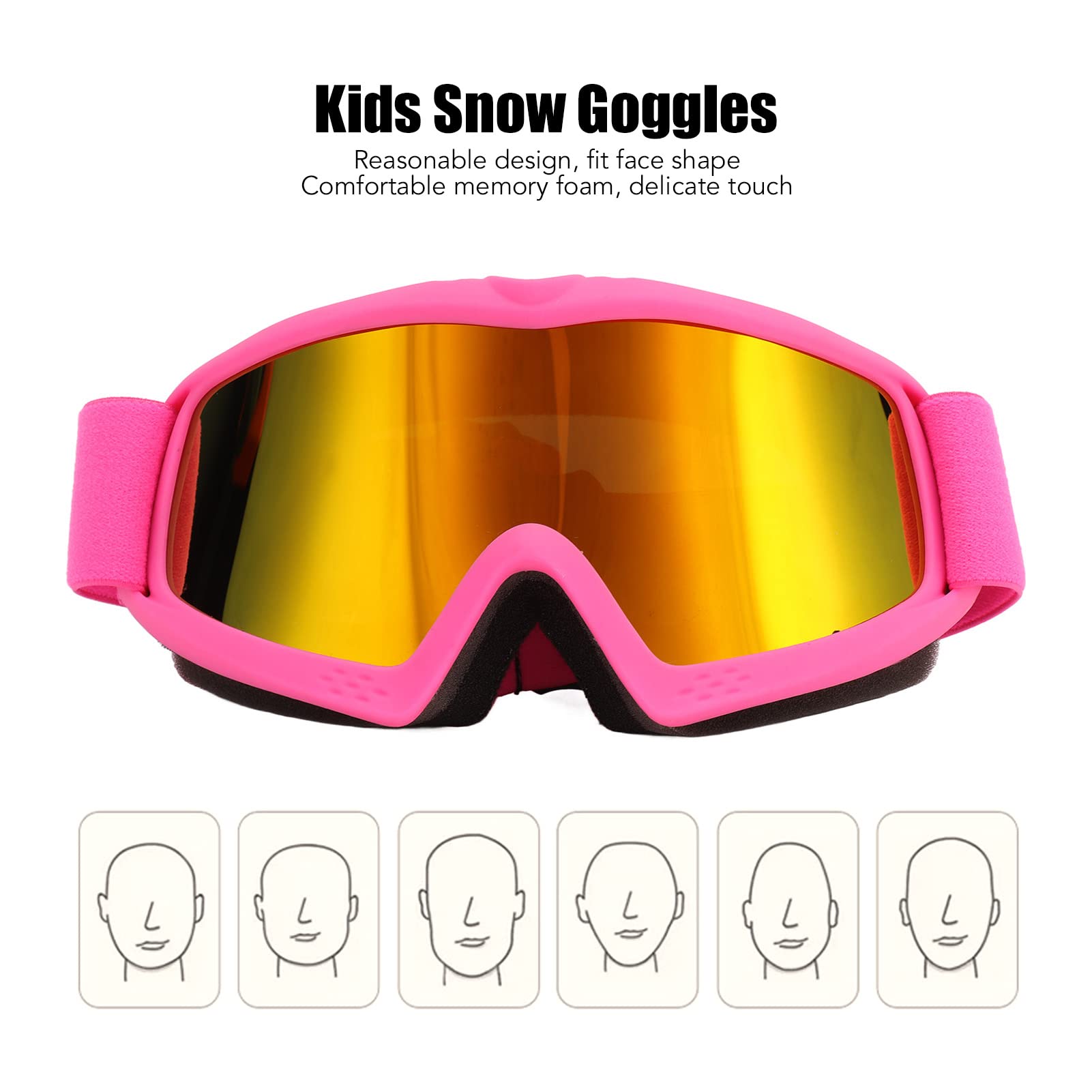 Lunettes de Ski pour Enfants, Verres à revêtement HD, Protection résistante aux Chocs, Lunettes de Ski résistantes aux Chocs, Conception pour Le Ski pour Enfants