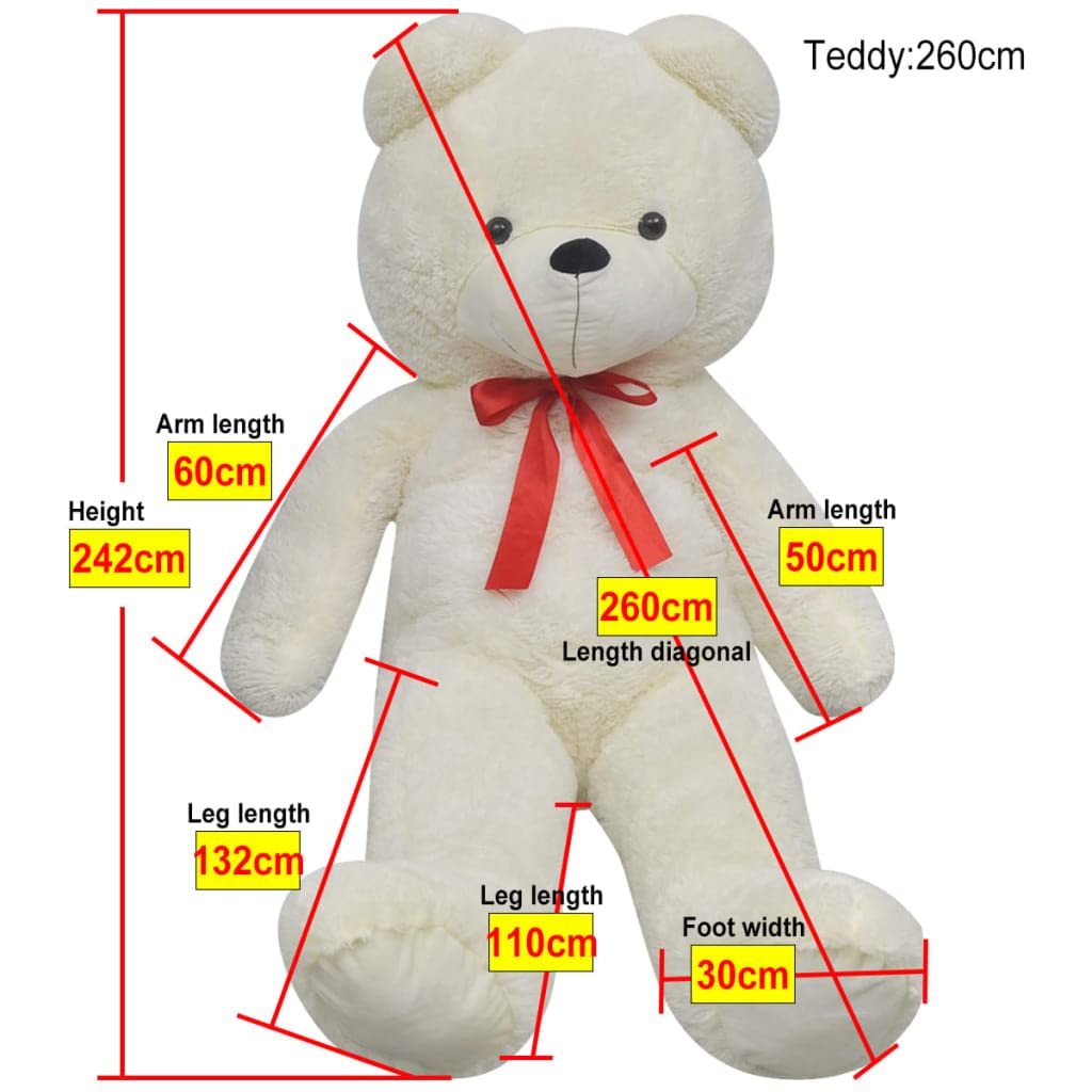 Teddybär Kuscheltier Plüsch Weiß 242 cm,9.4kg,80148