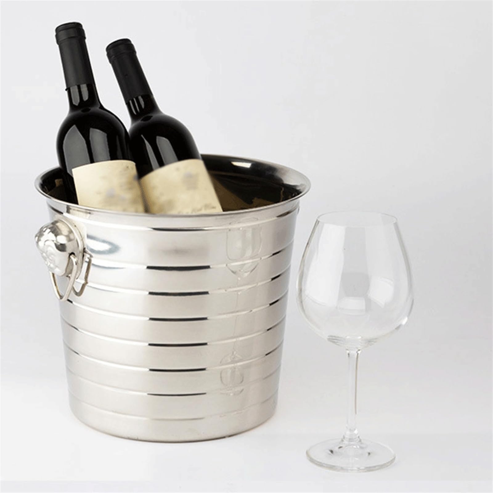 Cubitera/Enfriador Cubo de hielo de acero inoxidable, congelador portátil, KTV, fiesta, champán, botella de bebida, refrigeración resistente, 1 unidad, Enfriador de botellas de vino Cubiteras Botellas