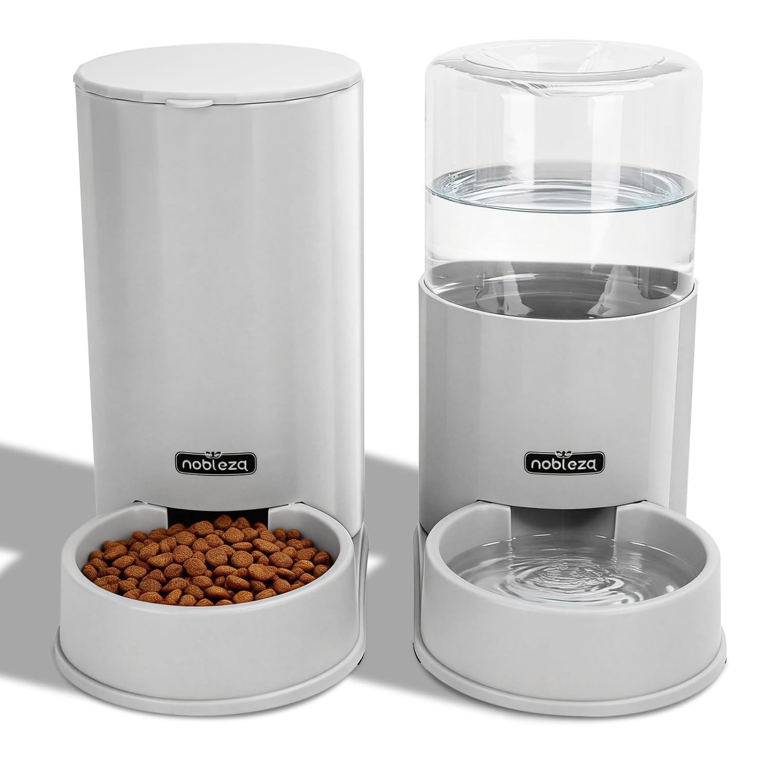 Nobleza Comedero Automático y Bebedero Gatos Perros, Dispensador Comida Gatos y Perros 3.8 L, para Perros y Gatos pequeños y medianos, Pack 2 Unidades