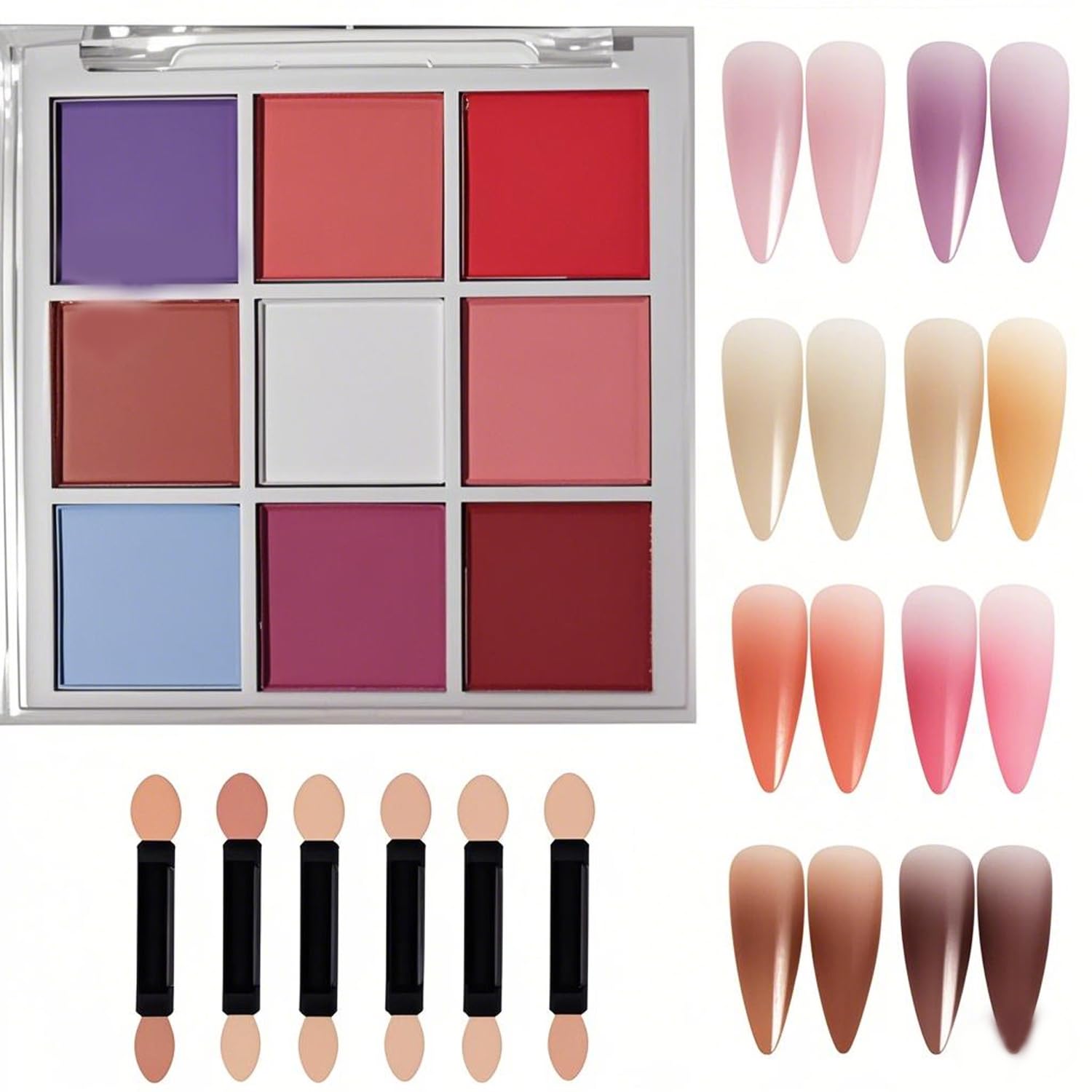 9 Color Nail Pigment Powder Set for Vibrant Ombre,Glitter Nail Art DIY Manicure Accessories Kit with Long-Lasting Shades