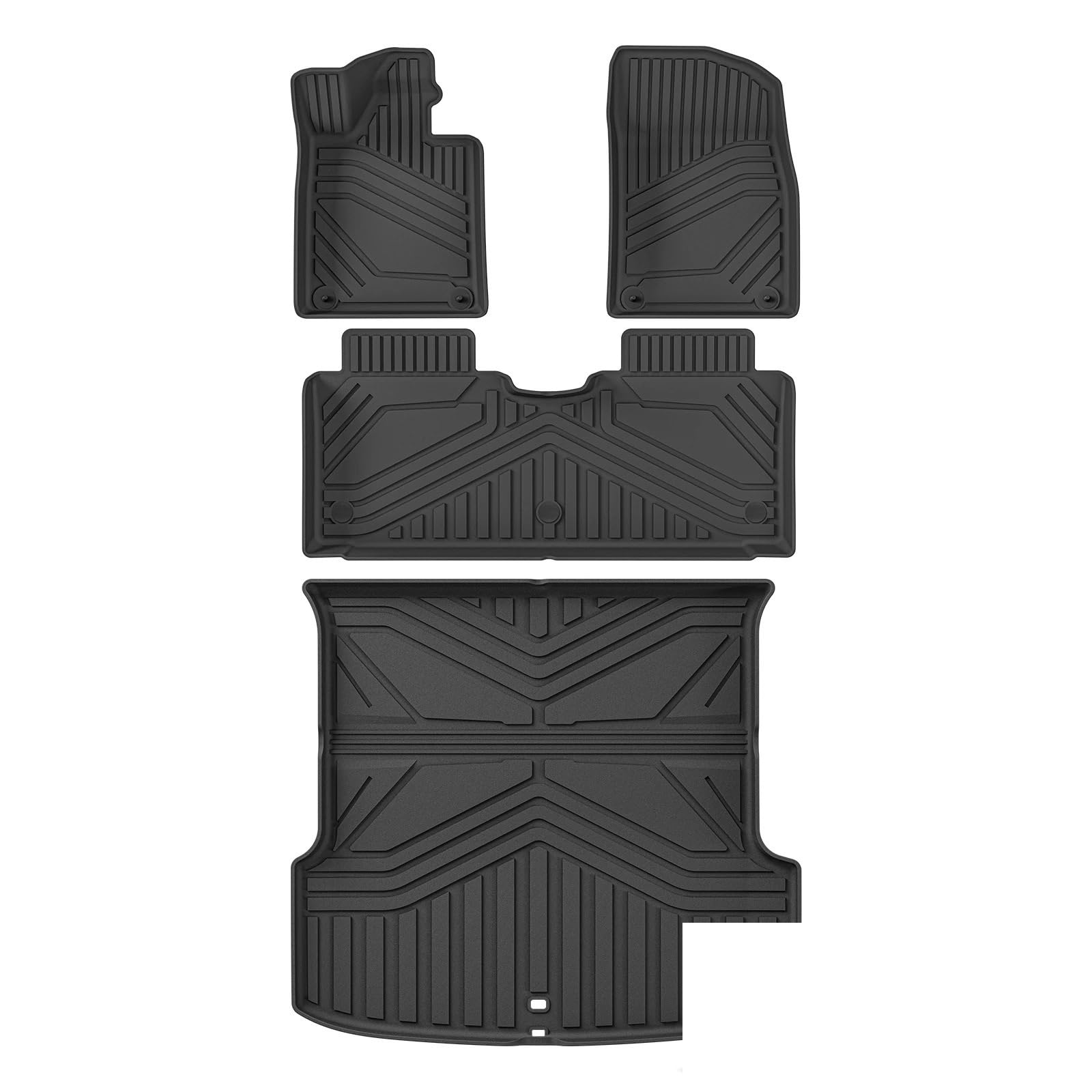 maty samochodowe Do dywaników podłogowych Xpeng P7+ 2024 | Do podkładki do bagażnika Xpeng Cargo Liner Akcesoria do wnętrza samochodu CZARNY(LHD 4PCS)