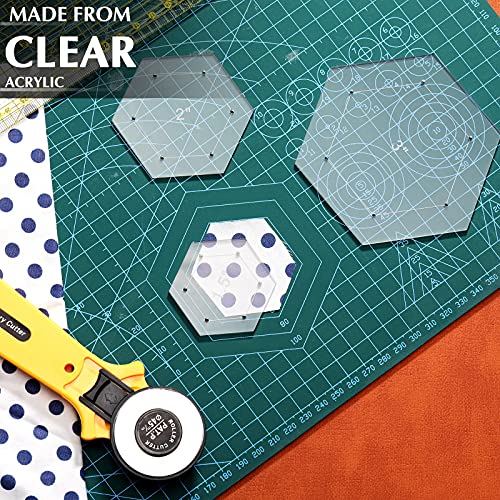 Weewooday WEEWOODAY- QUILTING-2584 6 Pieces Hexagon Quilting Templates 1 Inch thumb #5