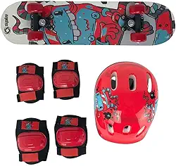 Kit Skate Infantil Completo + Acessórios de Proteção Capacete Joelheira Cotoveleira Meninos CKS Toys