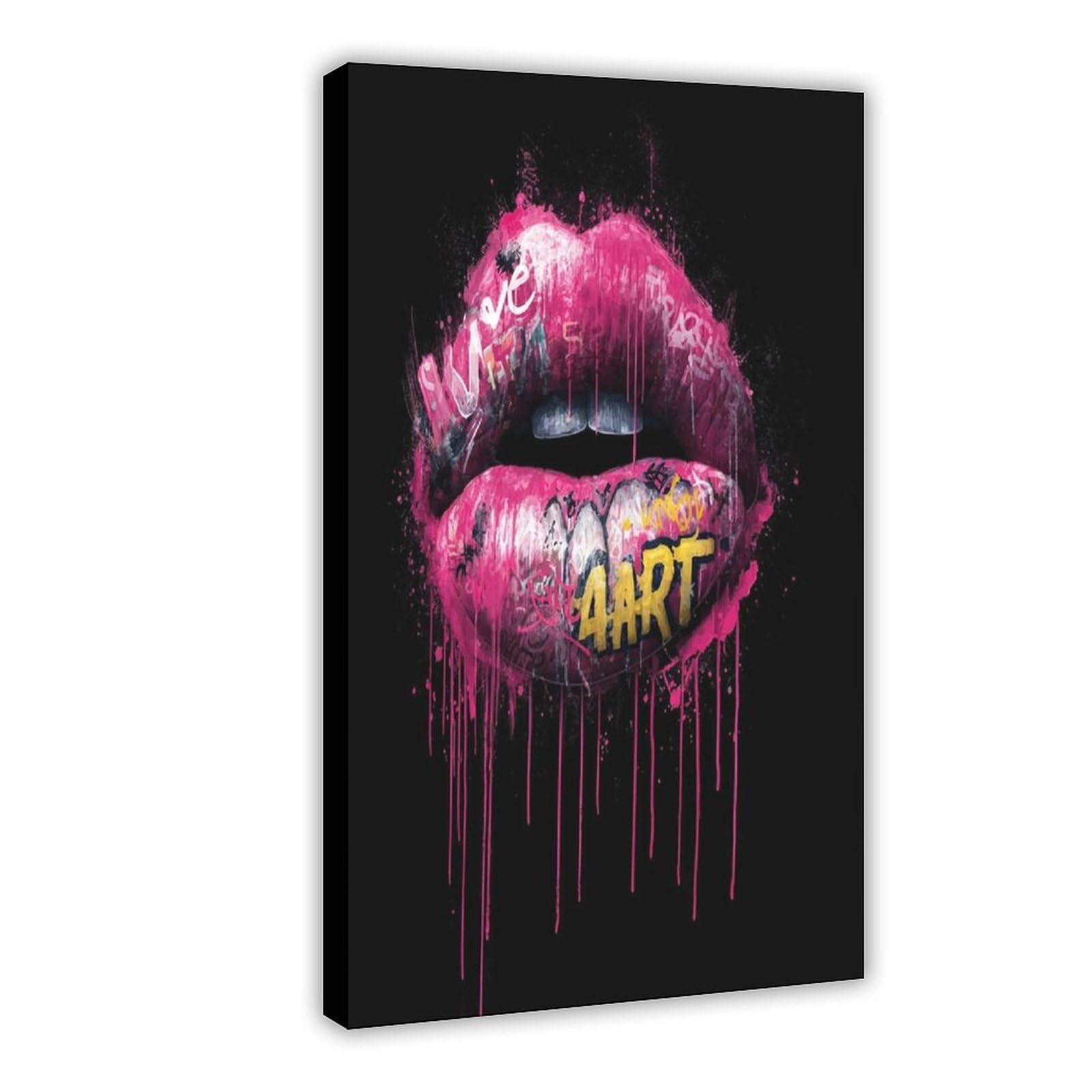 Bareronor Graffiti Lips Canvas Poster Bedroom Decor Landscape Office Room Decor Gift 24" L X 36" W