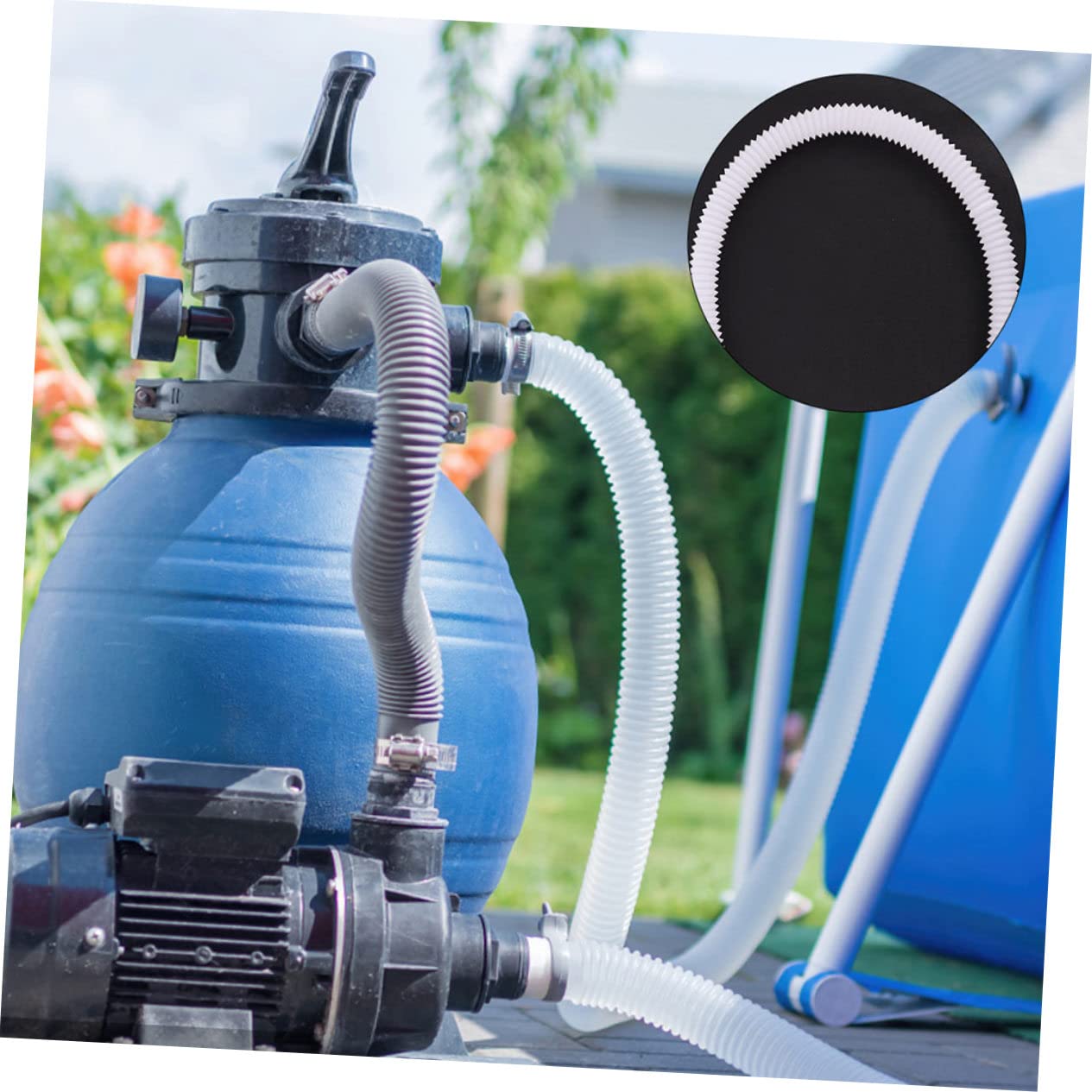 Mangueras De Repuesto Para Bomba y Filtro De Piscina Al Aire Libre, Juego De 2 Tubos Retráctiles Sin Abrazaderas, Pp Resistente y Anticorrosión Para Mantenimiento De Piscina