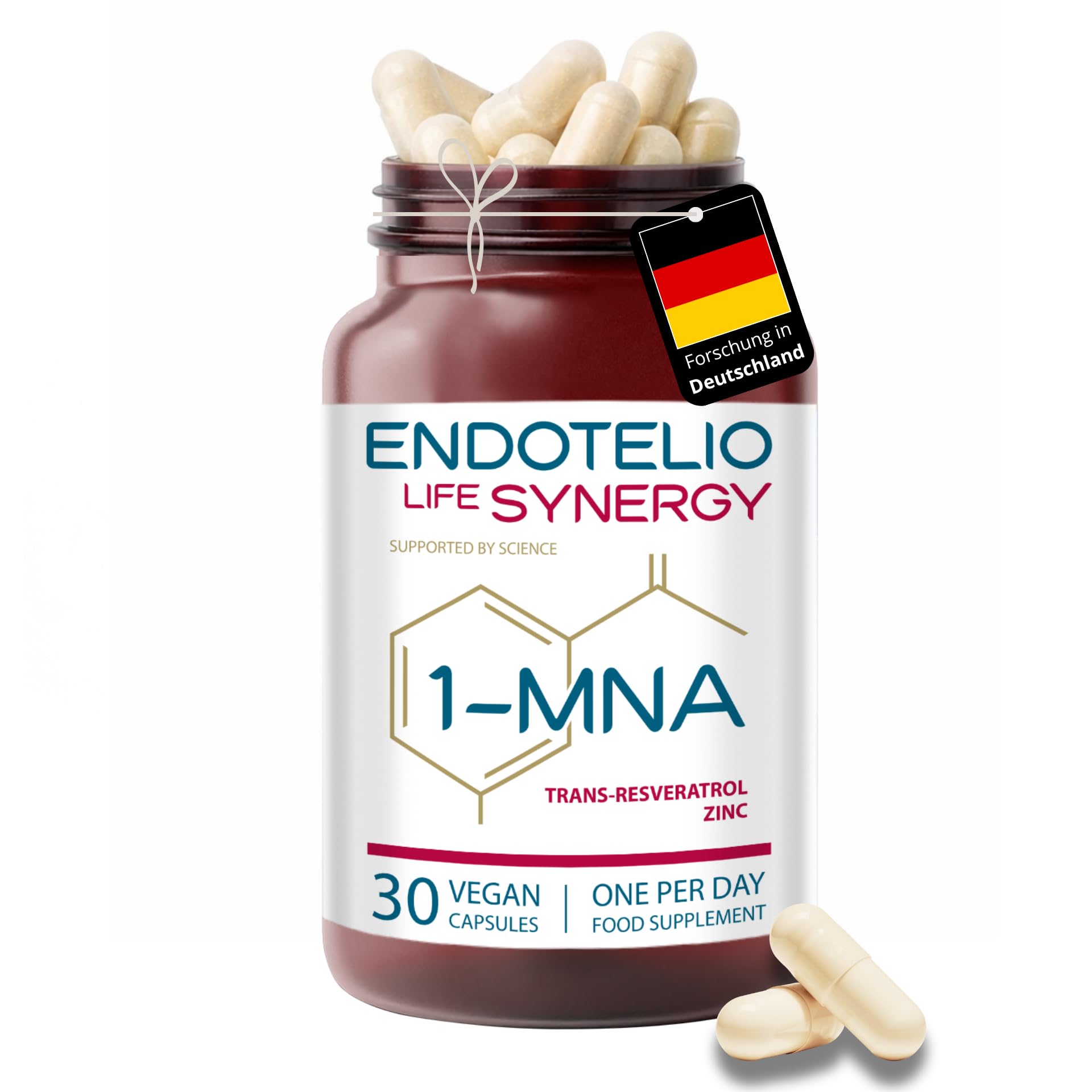 NAD Plus Optimierer mit Trans Resveratrol, 1-MNA und Zink - NAD+ Vorstufen & Polyphenole - Unterstützt Zellvitalität & Energie - Vegan, Glutenfrei, Tägliches Antioxidans - 30 Kapseln