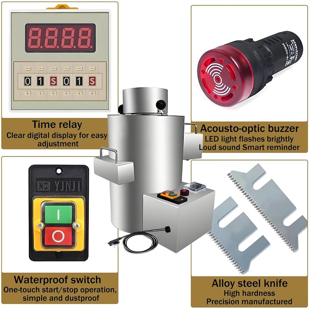 Sgusciacastagne Elettrico Commerciale, Pelapatate Automatico in Acciaio Inossidabile da 550 W, 5 Configurazioni Lame, Strumento per Sgusciare Castagne per Ristoranti, Pasticcerie 12 Blades