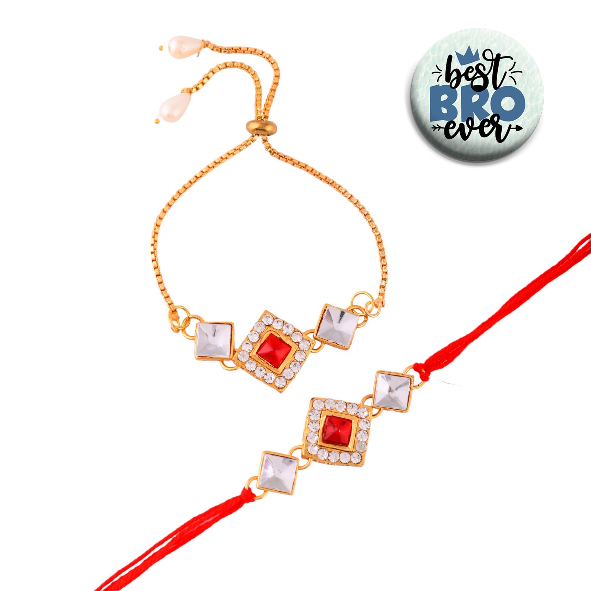 ascension Couple Bracelet Rakhi Set For Bhaiya Bhabhi Raksha Bandhan Rakhi Bracelet Set for Brother Sister Bhaiya Bhabhi Rakhi with Roli Tilak & Best Brother Fridge Magnet Rakhi (B0CD2K85WV) Amazon Price History, Amazon Price Tracker