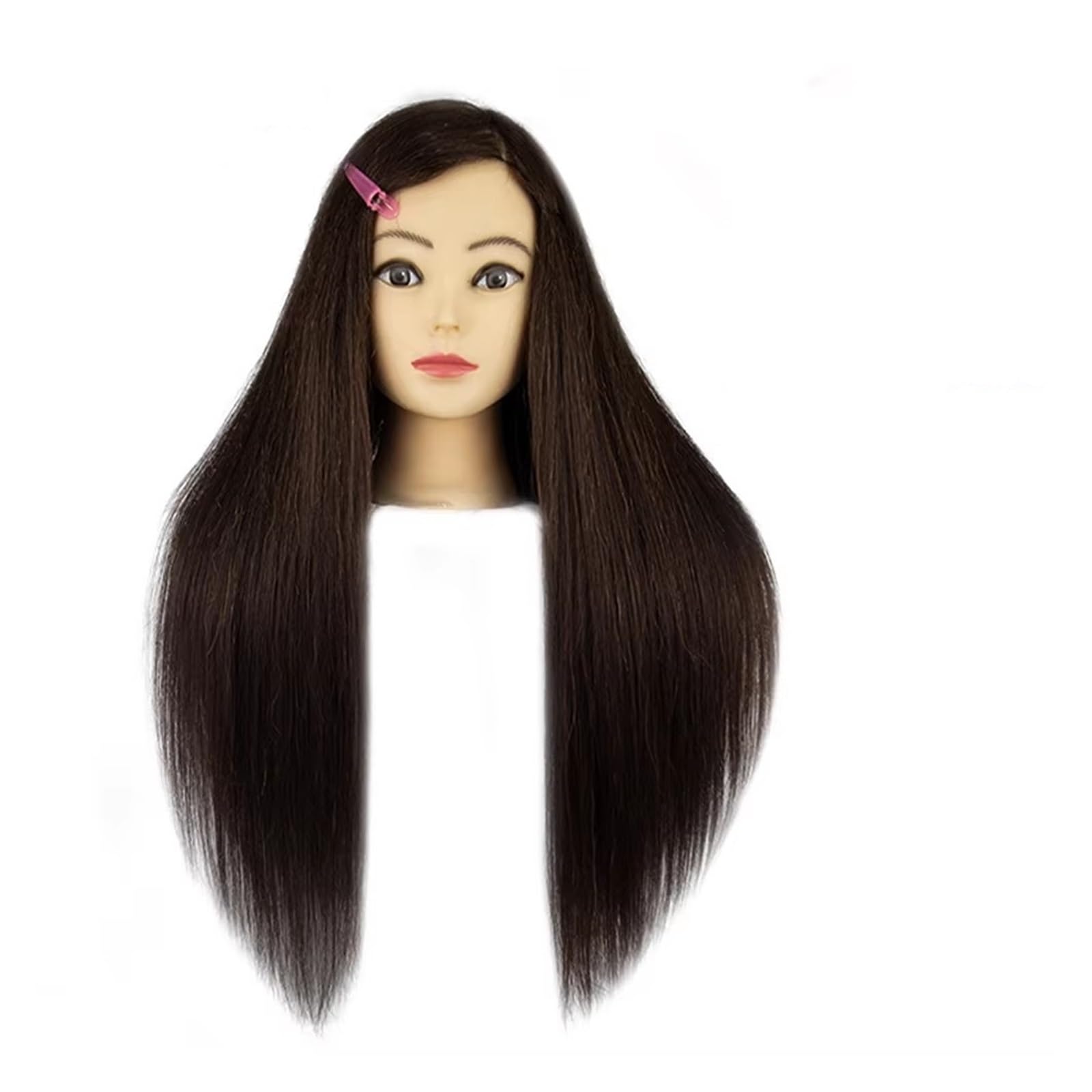 26 Inch Long Mannequin Head With 85%Real Human Hair,Training With , Doll For Styling,Cosmetology Manikin