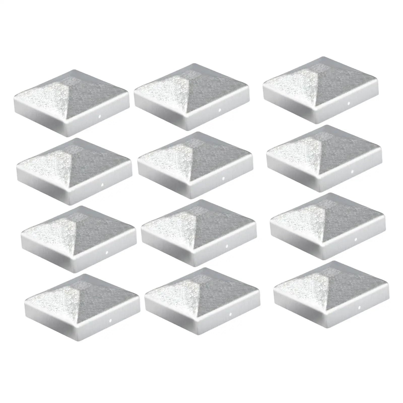 Irgvjifr Color 01 Fence Posat Cap Zinc Steel Fence Post Top Cap Pyramid Design For 7X7cm Protection Prevents Cracking For Courtyard