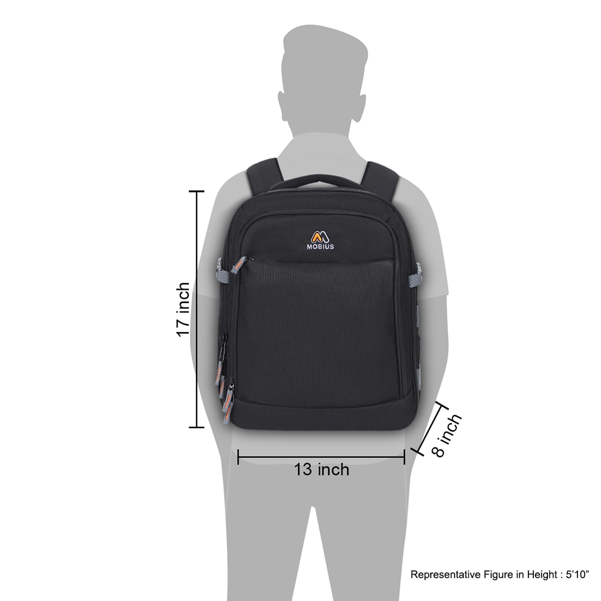 MOBIUS Cameraman Backpack Bag for Video Camera|100% Waterproof Bag with LED Battery Charger Compartment and Sun Gun Mike Holder|Outdoor Shoot Travel Video Camera Bag 2