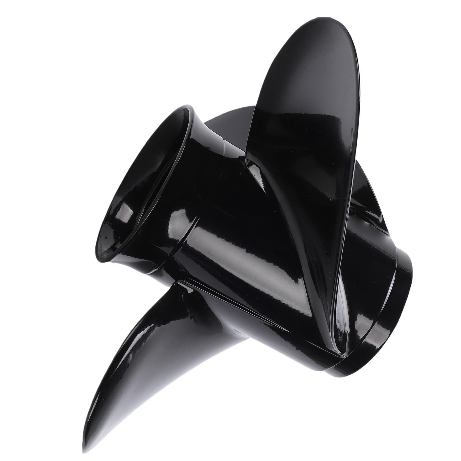Fuoribordo 10 3/8 X 14 Ad Alta Resistenza Compatibile con Motori da 25-70, Leggera e Robusta, Design a 3 Pale per stabilità, Materiale in Metallo Nero