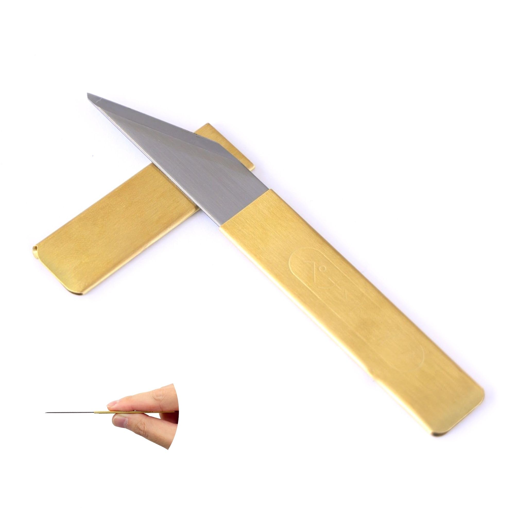 Product of Gifu Japan Kiridashi Craft Pocket Knife Japanese Blade Brass Handle with Sheath