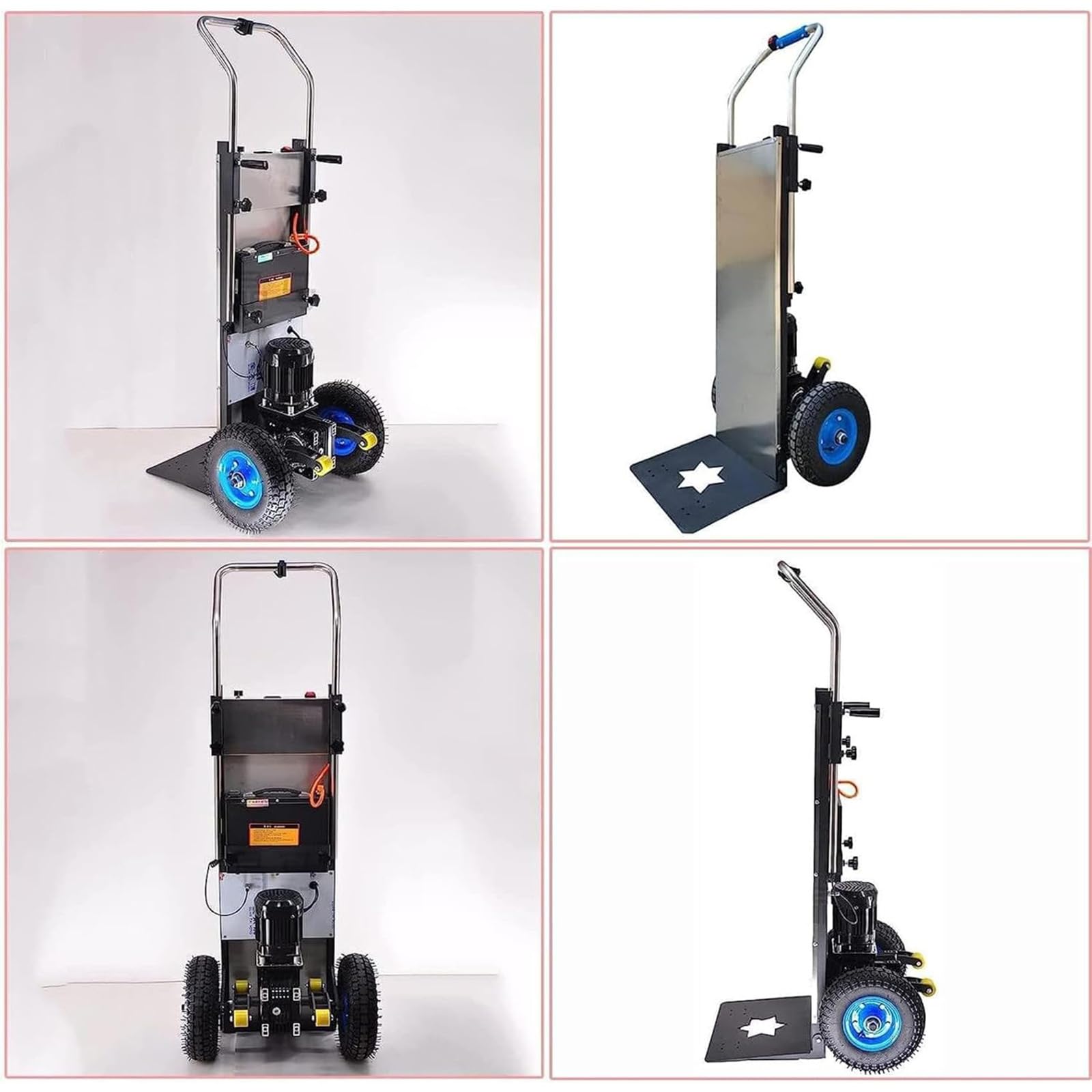 1200 W Elektrischer Treppensteiger, mit 400 kg Tragkraft, Kann Treppen Und Abstiege BewäLtigen, Arbeitssparend Und Praktisch, Abnehmbarer Akku,001