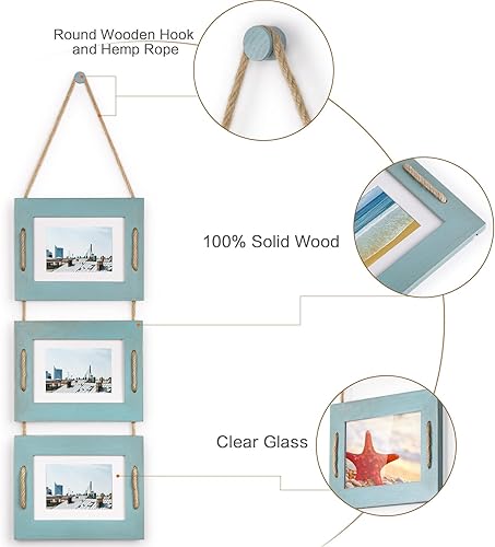 Miniatura 4 de DLQuarts - Juego de 3 marcos para collage de fotos, de 13 x 18 cm, varias opciones de color