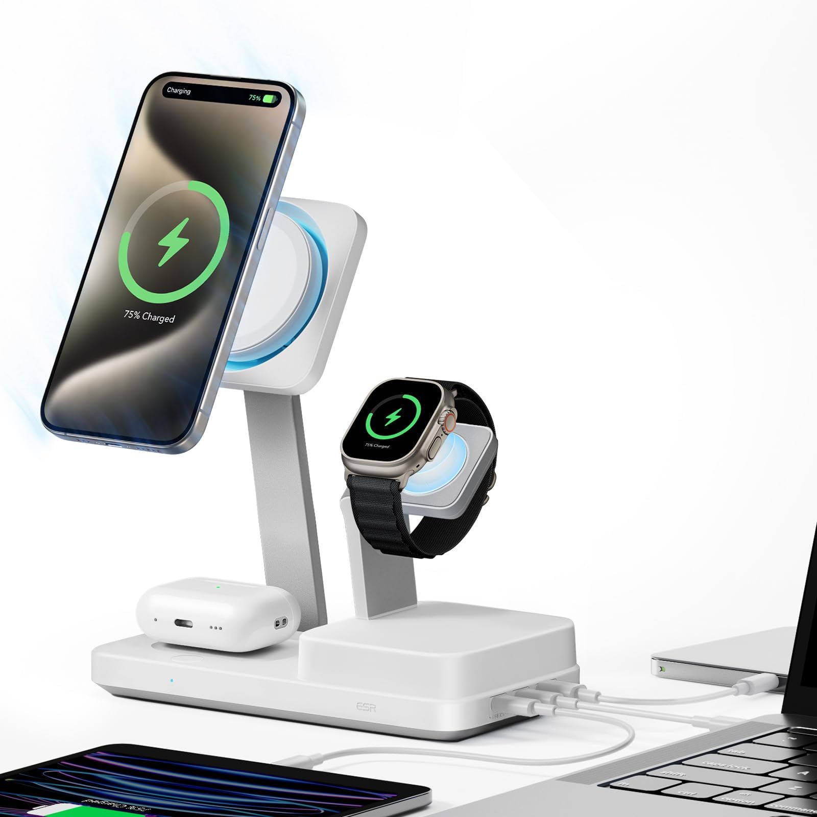 ESR 3 in 1 Charger for Magsafe, Travel Charger Stand for