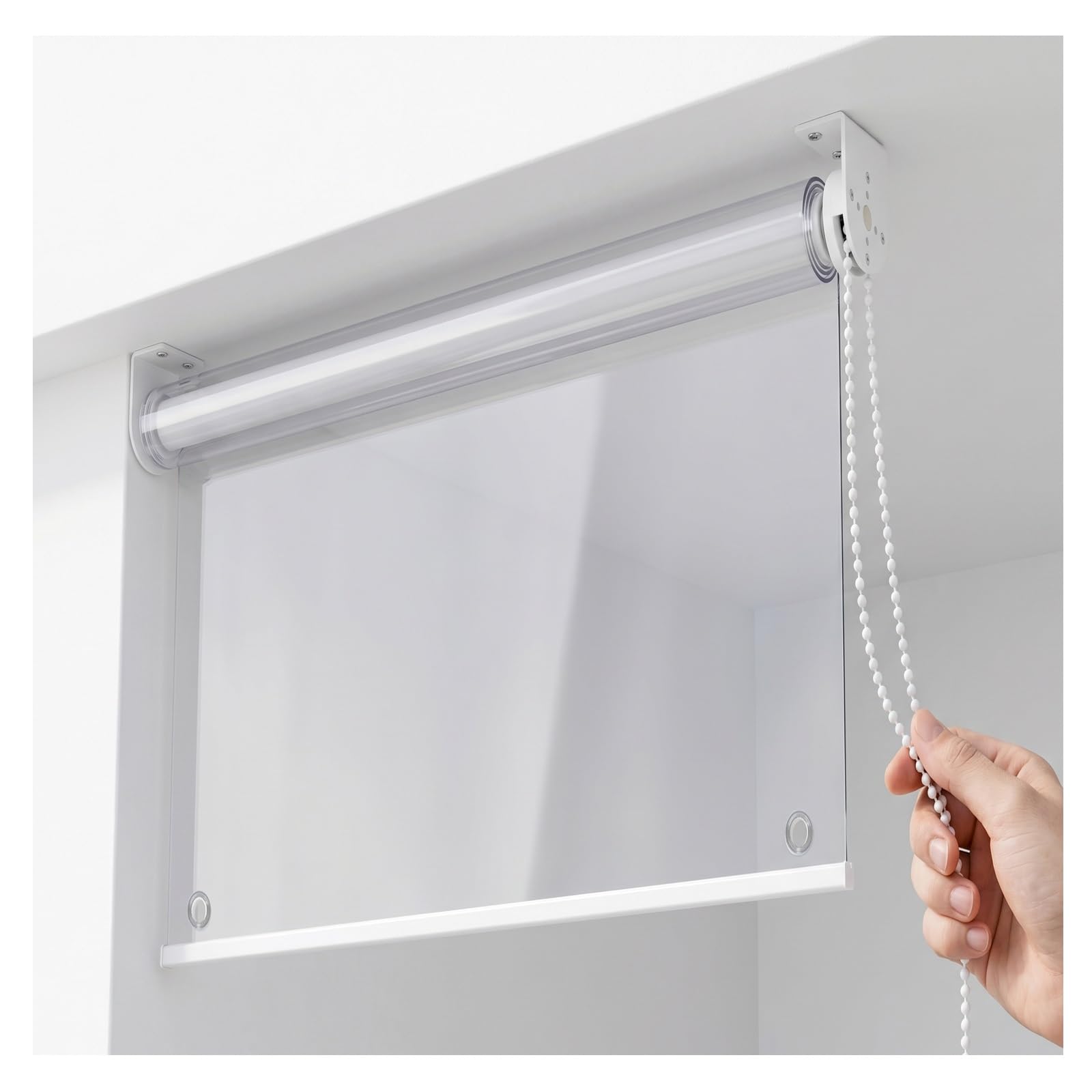 Tenda a rullo in vinile trasparente impermeabile, persiana in plastica resistente per porte, gazebo e camera da letto (larghezza 100 x altezza 220 cm)