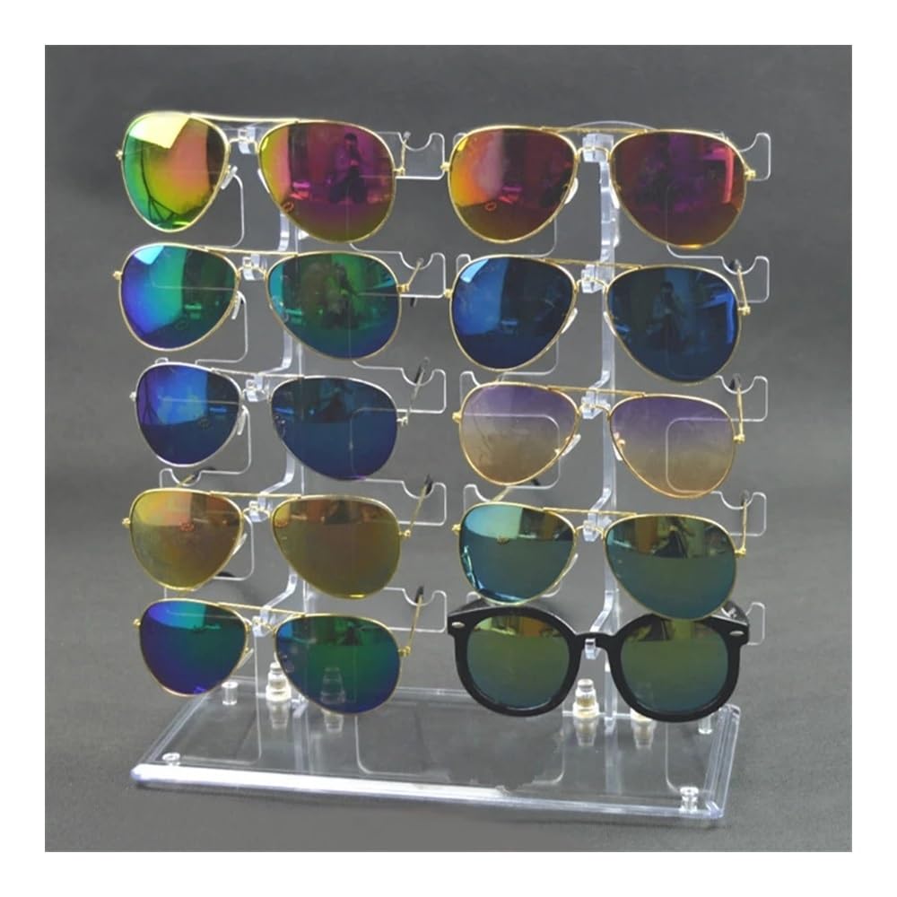 Présentoir à Lunettes Présentoir de lunettes 10 paires, 1 ensemble de porte-lunettes à deux rangées, présentoir à Double rangée for usage personnel sur une commode commerciale Support pour Lunettes
