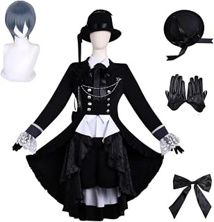 [Raineed] 黒執事 コスプレ 衣装 シエル ファントムハイヴ cosplay服 豪華 ドレス コスチューム 仮装 アニメ風 cosplay服 ハロウィン クリスマス イベント 変装 学園祭 文化祭 日常着 舞台装 演出服 ブラック ウィッグ追加購入可能
