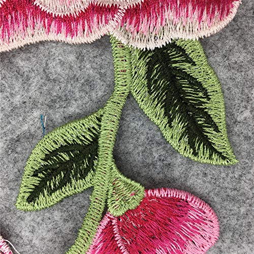 Sunmove One Pair Rose Flower Embroidery Applique Badge Embroidered Floral Collar Sew Patch Bust Dress Jeans Craft - Image 3