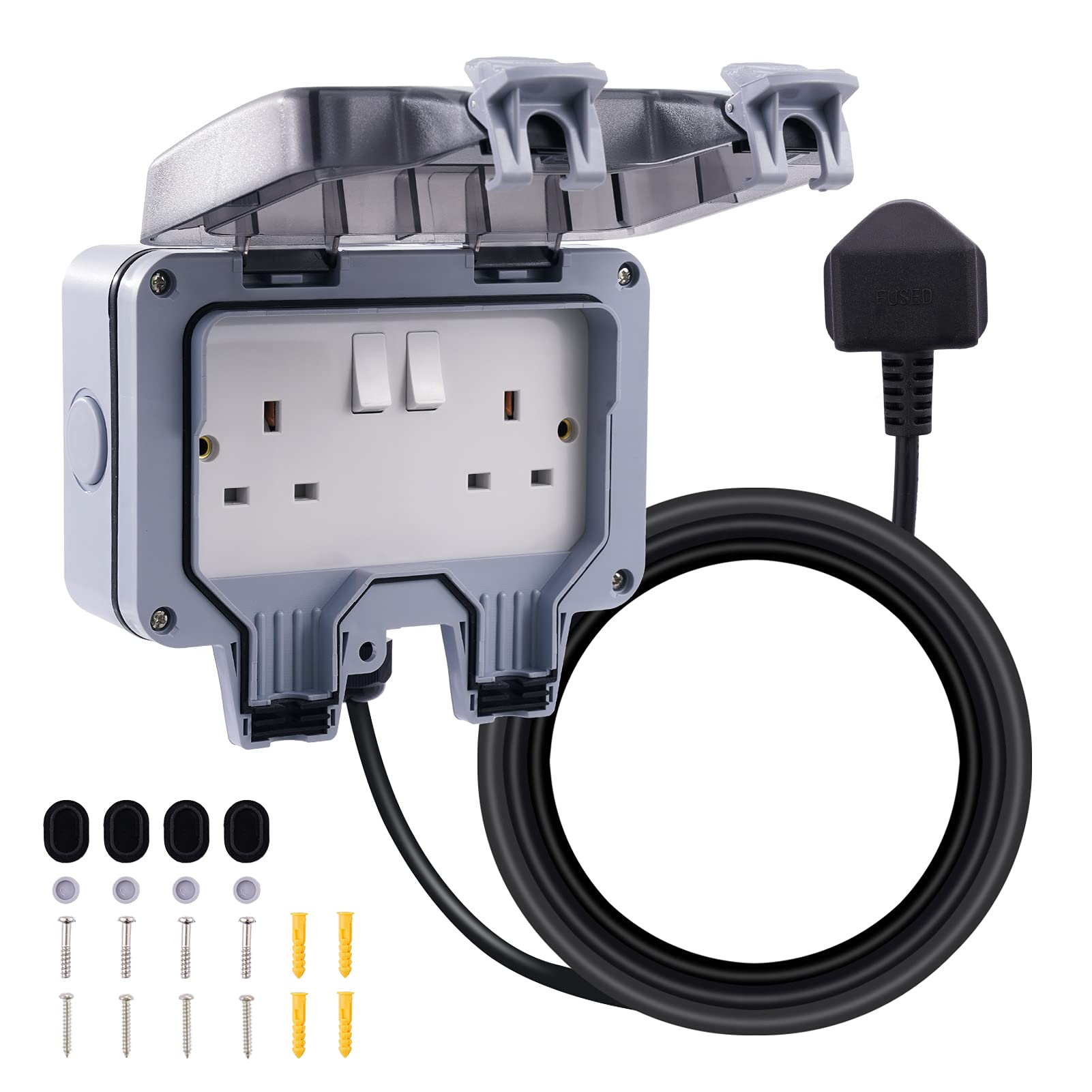 Buy Weatherproof Outdoor Sockets with 3M/10FT Extension Cable, IP66