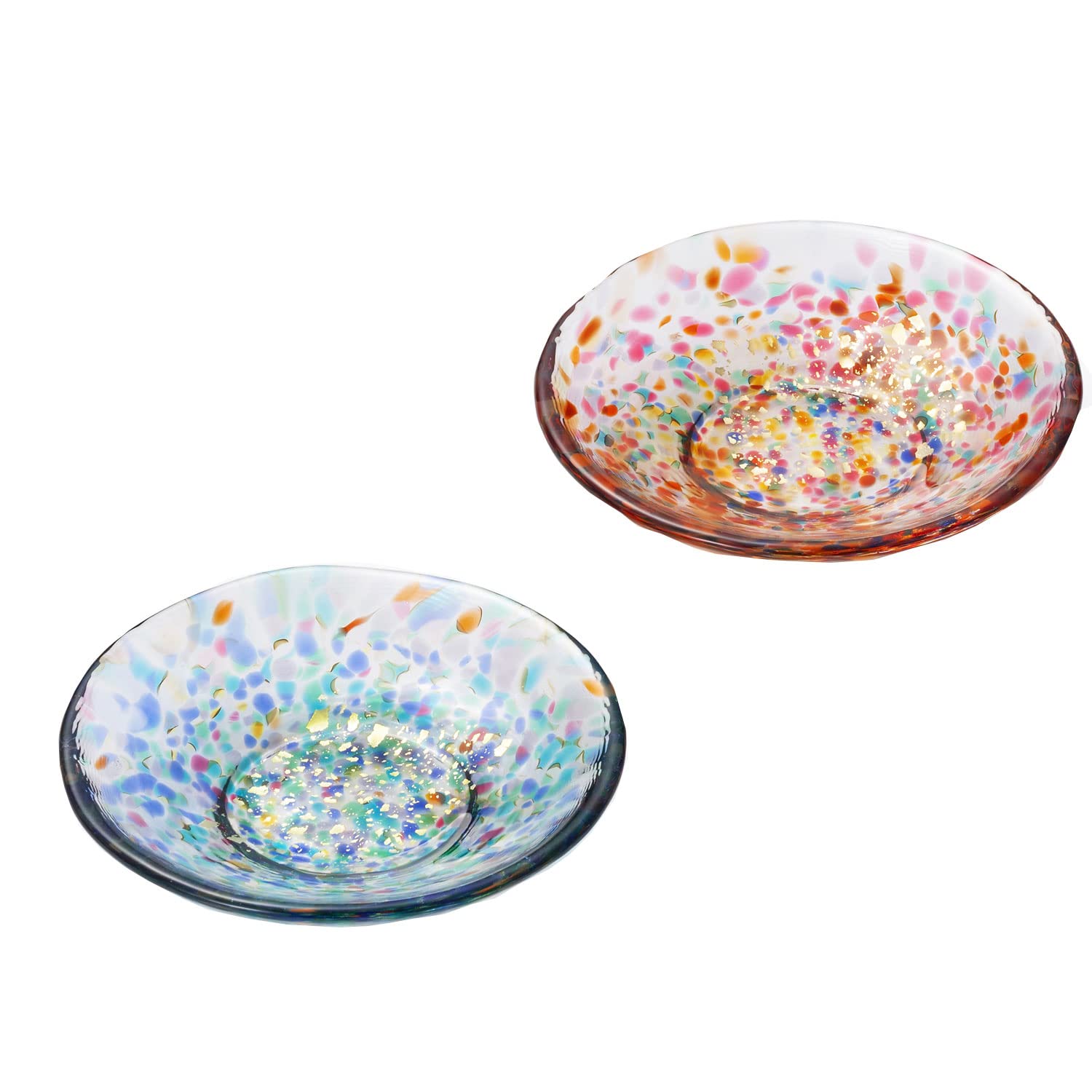 Aderia Tsugaru Vidro MATSURI Bean Plate Pair Set, Made in Japan, Comes in a Presentation Box, Stylish, Cute, Plates, Small Plates, Sashimi Plates, Stylish, Gift, Women's, Mother's Day, Father's Day, C