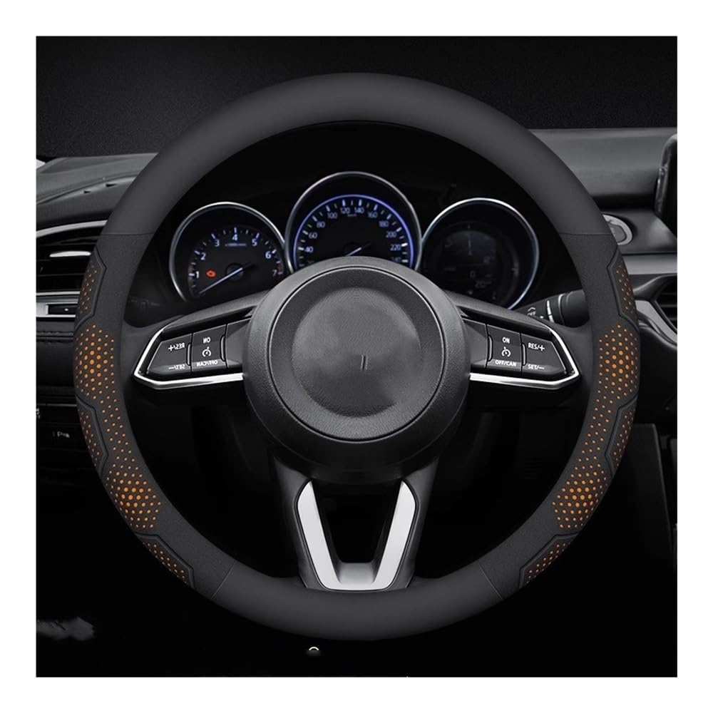 Funda Volante Coche Funda de Gamuza Fibra Carbono para Volante Coche Accesorios para Mazda 3 5 6 para Axela para Atenza CX30 CX5 CX8 CX9 MX5 RX7 BT50