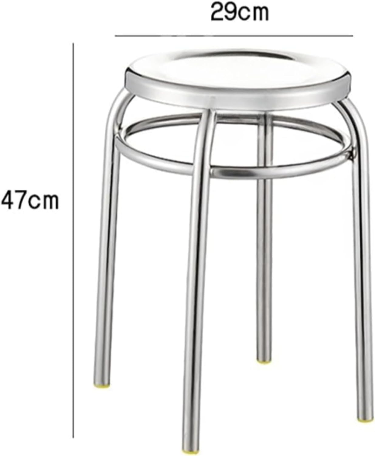 ステンレス製丸い腰掛け 積み重ね可能 家庭用 キッチン・ダイニング・来客用 [並行輸入品]