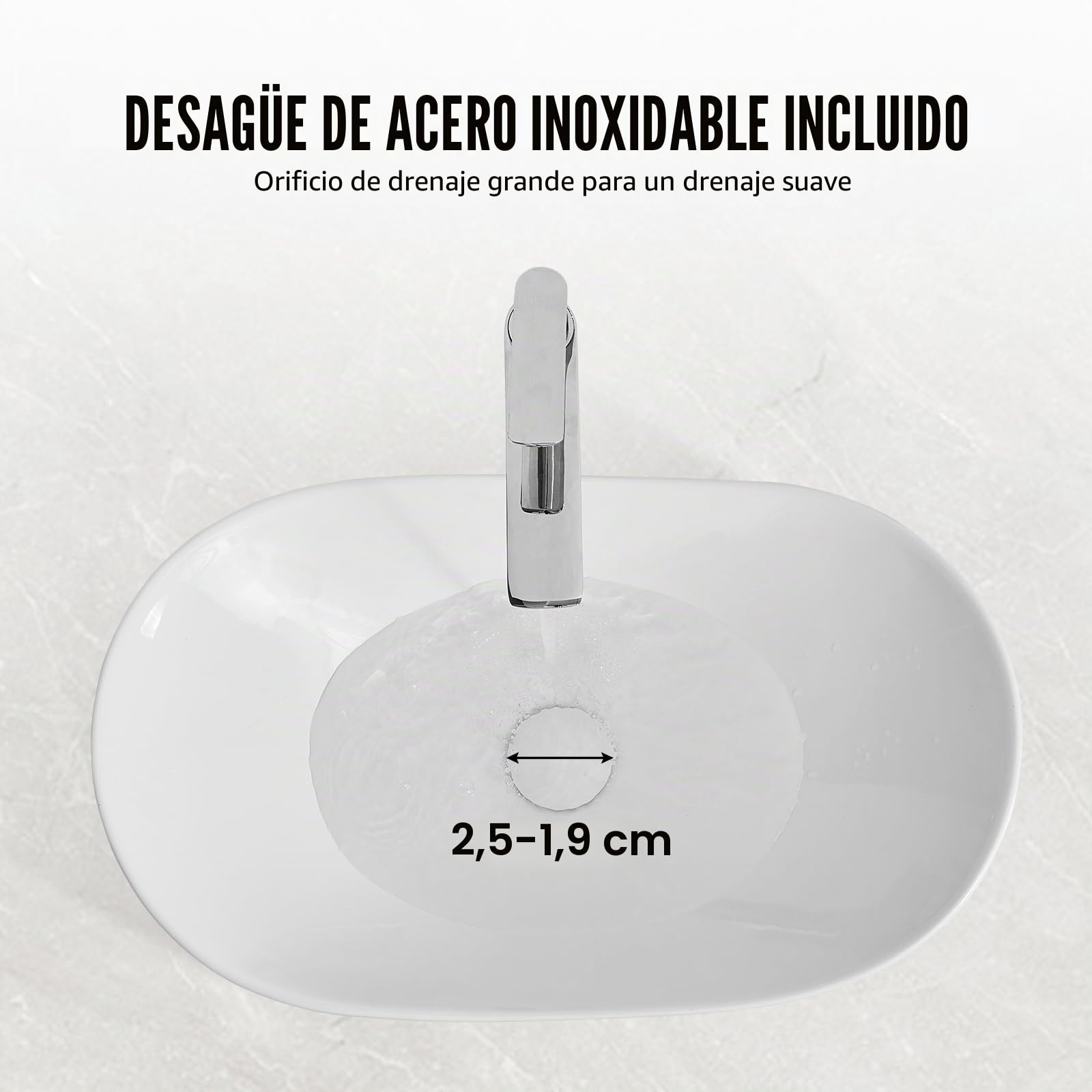 VEVOR Lavabo Ovalado de Cerámica Blanca para Baño, 592 x 361 x 158 mm, Sobre Encimera, Estilo Moderno, Bien Empaquetado para Hotel, Inodoro, RV, con Fregadero de Vasija