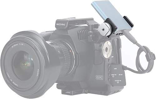 Miniatura 7 de NICEYRIG Soporte SSD T5 T7 con rosca de 1/4, boca ajustable de 2.244 in a 3.031 in, soporte para banco de energía SSD para BMPCC 4K 6K Pro Z Cam -