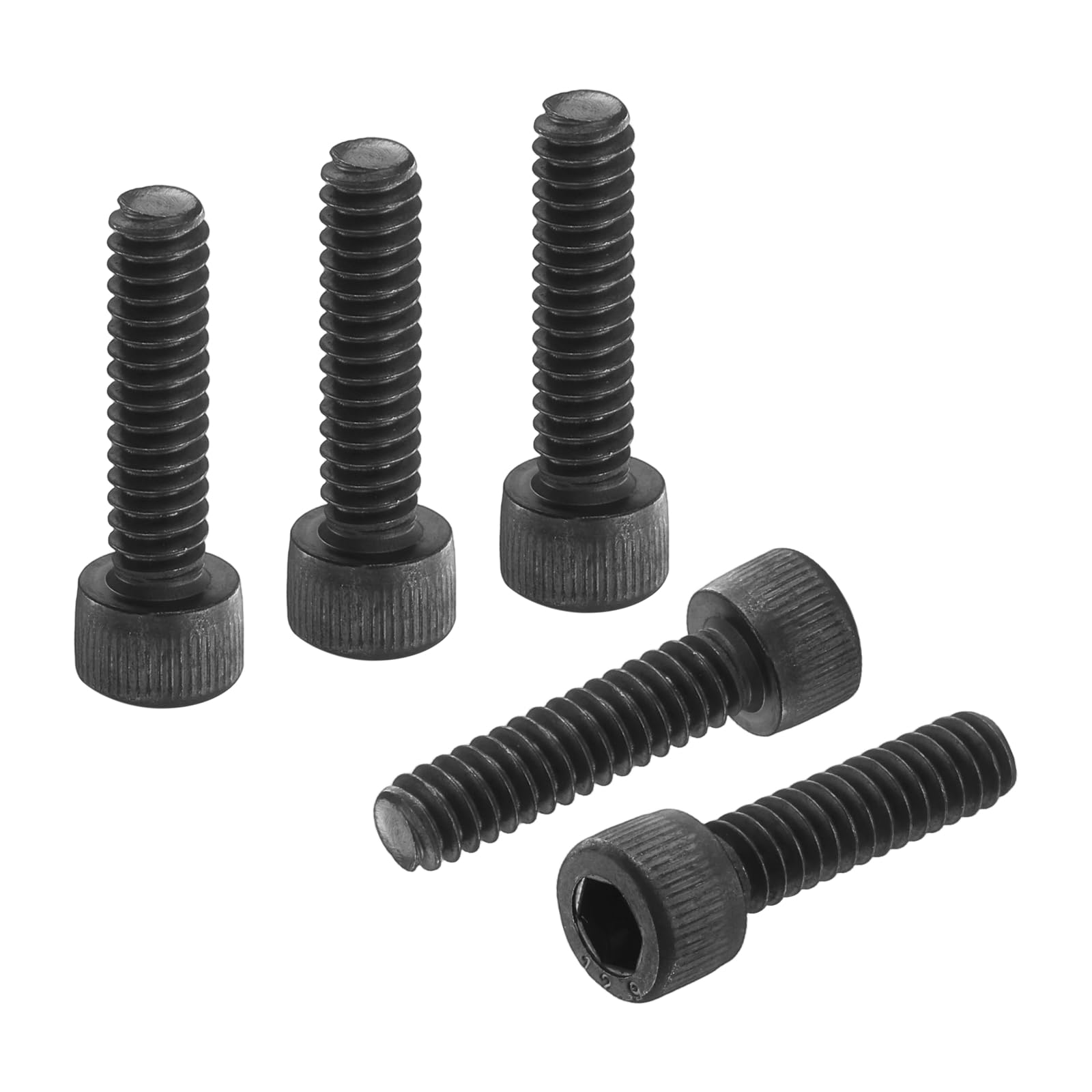 PATIKIL 3/16"-24 x 3/4 Socket Head Cap Screws Bolts, 50Pcs Carbon Steel Hex Head Metric Screws for Door Road Bicycle Mountain Bike Auto Ship Communication Equipment, Black