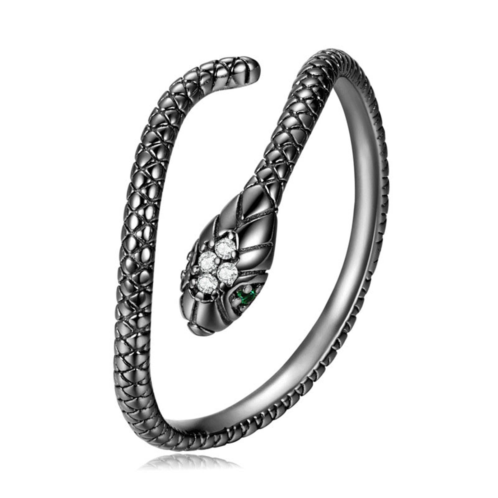 925 Sterling Silber Personalisierte Tiere CZ Ring für Frauen Männer Engagement Hochzeit Versprechen Ring Minimalistische Paar Valentine Ring,Schwarz