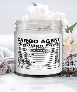 Funny Cargo Agent Candle Nutrition Facts 9oz Vanilla Scented Candles Soy Wax