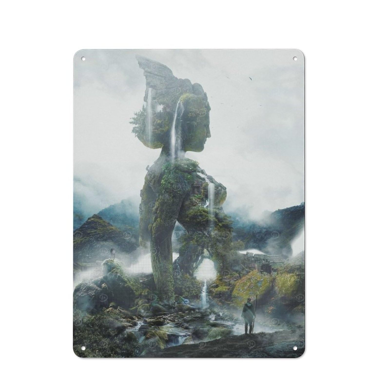 Junmoney Style-24 Temple To Freya Printed Metal Sign, Bright Printed Design, For Bathroom, Laundry, Guest Toilet Or Utility Area, 40X30cm