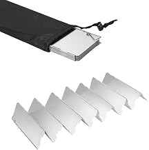 Folding Windshield Plates,Folding Windscreen for Camping,Folding Aluminum Windshield,Folding Outdoor Aluminum Alloy Windshield for Camping (14 Plates)