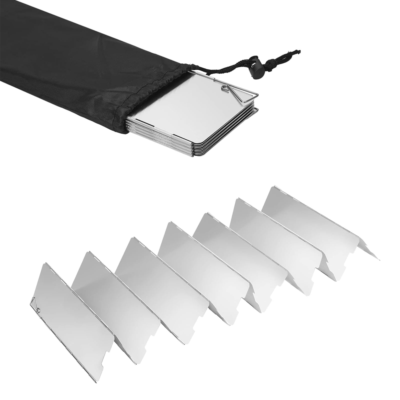 Pare-Vent Camping Pliable Aluminium 10 Pièces - Protection Anti-Vent Pour Réchaud Gaz