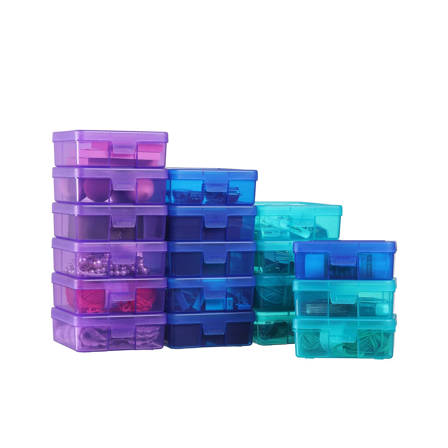 Photo 1 of ***STOCK PHOTO FOR REFERENCE ONLY, ONLY 12***novelinks 12 Pack Small Plastic Storage Containers Clear Arts & Crafts Storage Boxes & Organizers Stackable Small Containers With Lids For Organizing