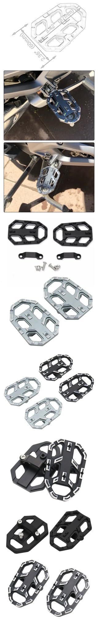 Für R1300GS 2024-2025 Motorrad Fußpedale, Breite Fußrasten, GS1300, Rutschfestes Aluminium