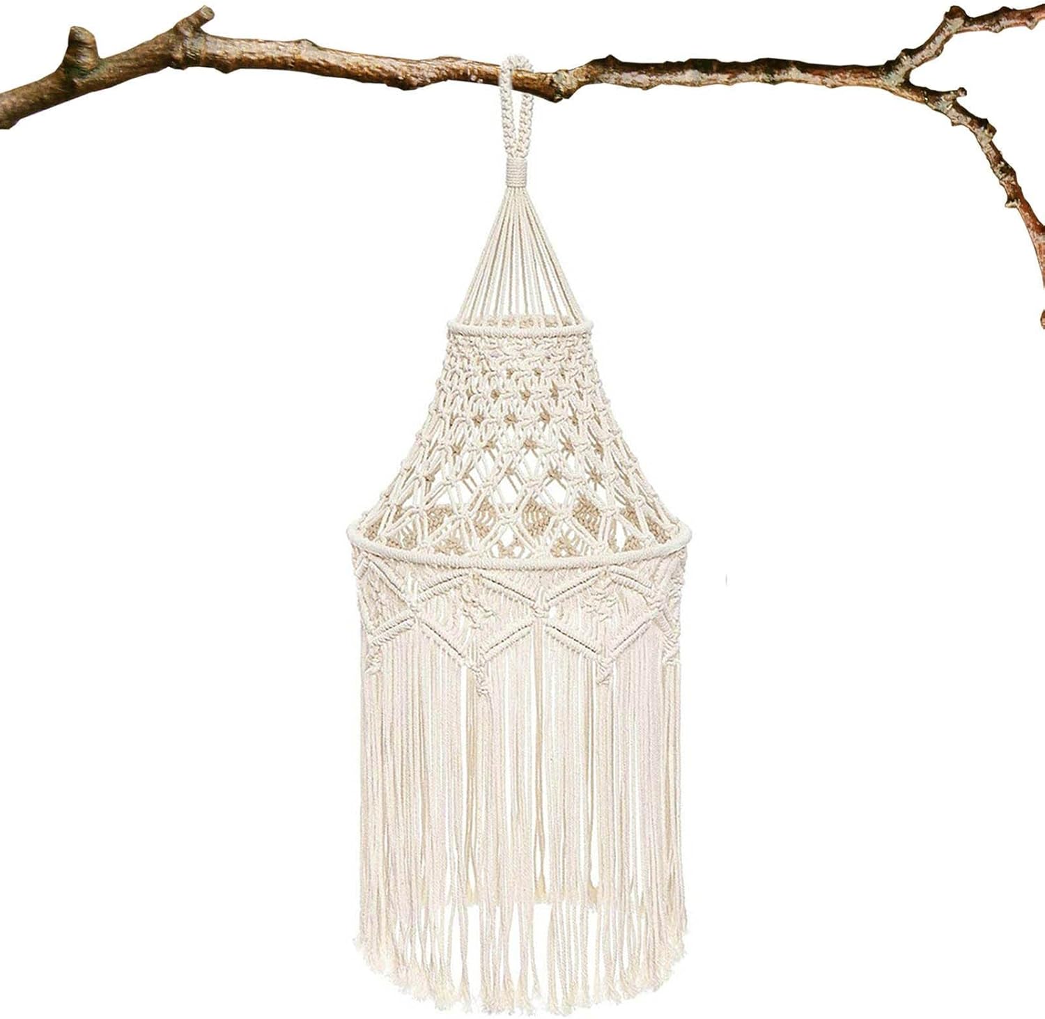 Facynde Araña Bohemia | Pantalla de lámpara de macramé Tejida a Mano para Estilo nórdico,Cubierta de luz Colgante Colgante para Sala de Estar, luz de Techo, decoración del hogar