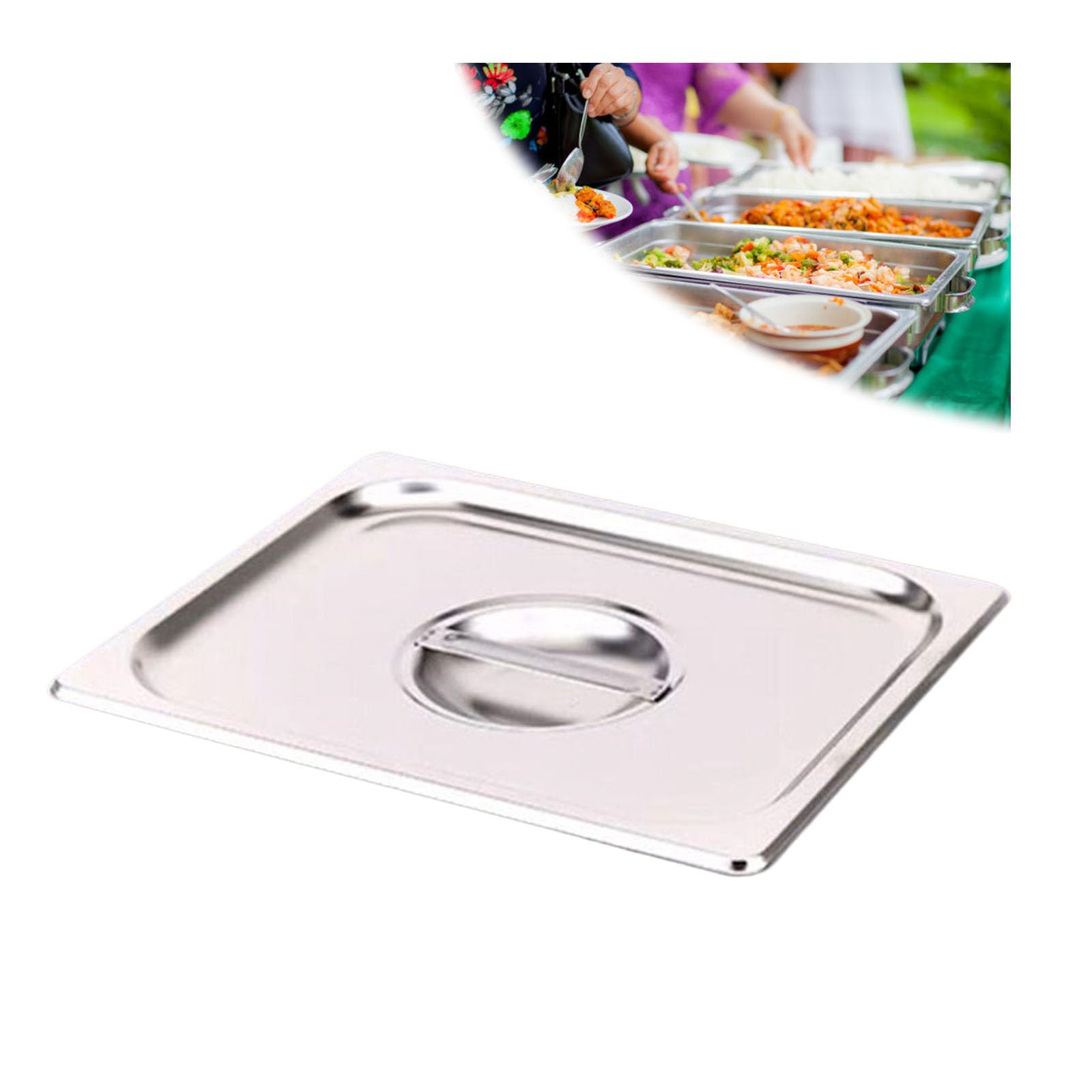 Gastro Behälter Zutatenbehälter,Edelstahl Beilagenbehälter Für Gastro Et Küche,Pizza Zutatenbehälter Mit Deckel,1/2（32.5 * 26.5cm）,Lids